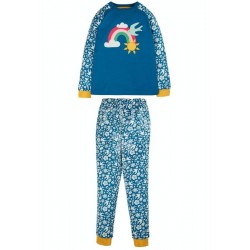 Pyjama "Jamie Jim Jams, Loch Blue Bloom/Rainbow" - coton bio