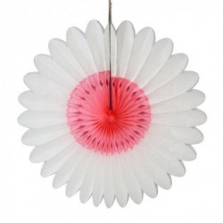 Fleur en papier "Blanc-rose" diamètre 60 cm
