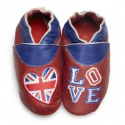 Chaussons en cuir souple "Love London"