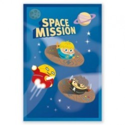8 cartes d'invitation "Space mission"