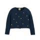 Cardigan "Emilia Embroidered Cardigan, Space Blue / Stars" - coton bio