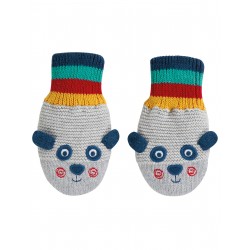 Moufles "Merry Knitted Mittens, Panda" - coton bio