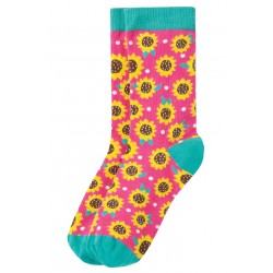 Chaussettes adultes "Big Foot Sock, Flamingo Sunflower" - coton bio