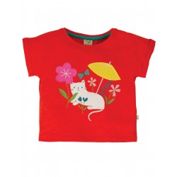 T-shirt "Sophia Slub T-shirt, Koi Red Cat" - coton bio