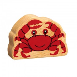 Crabe en bois naturel peint
