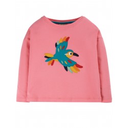 T-shirt "Bethany Boxy Top, Guava Pink / Bird" - coton bio