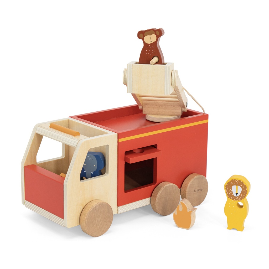 Camion de pompiers en bois - TRIXIE