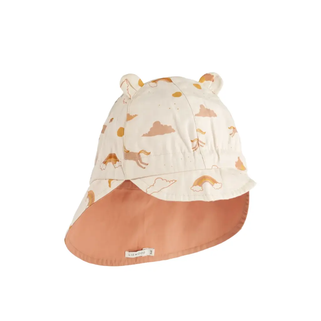 chapeau de soleil réversible à oreilles Gorm Peach / sea shell - Liewood