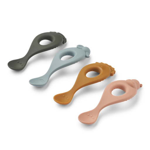 Lot de 4 cuillères en silicone Liva - Safari multi mix - Liewood